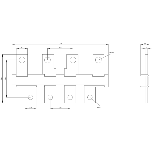 Bus connectors offset for 3RT136