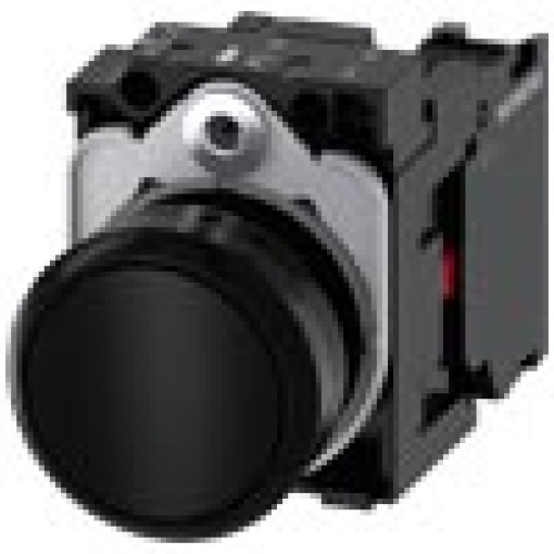 Pushbutton 22 mm round plastic black pushbutton flat momentary contact