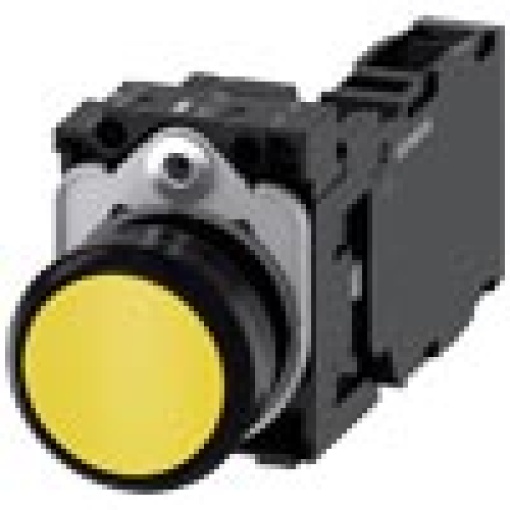 Pushbutton 22 mm round plastic yellow pushbutton flat momentary contac
