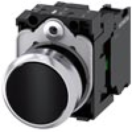 Pushbutton 22 mm round metal shiny black pushbutton flat momentary co