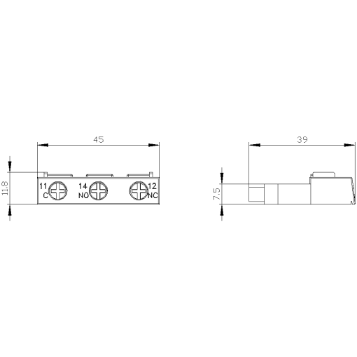 Auxiliary switch transverse 1 CO for circuit breaker S00S0