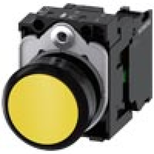Pushbutton 22 mm round plastic yellow pushbutton flat momentary contac