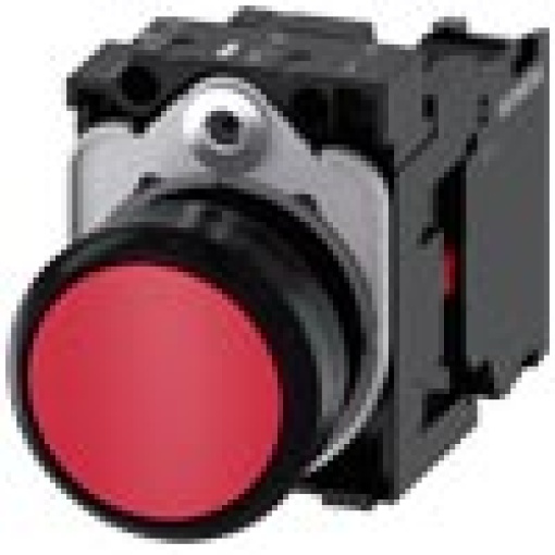 Pushbutton 22 mm round plastic red pushbutton flat momentary contact t