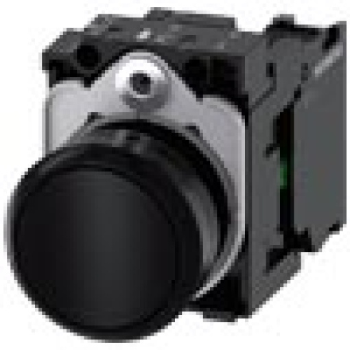 Pushbutton 22 mm round plastic black pushbutton flat momentary contact