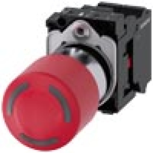 EMERGENCY STOP mushroom pushbutton can be illuminated 22 mm round metal 