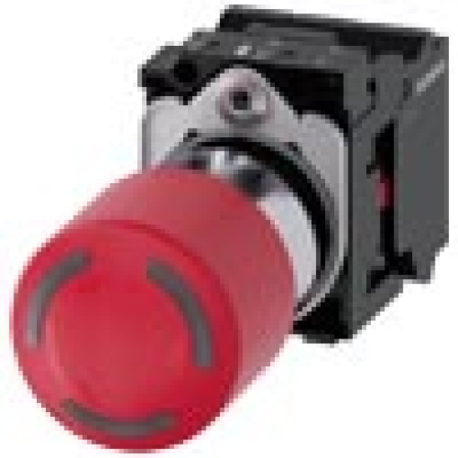EMERGENCY STOP mushroom pushbutton can be illuminated 22 mm round metal 