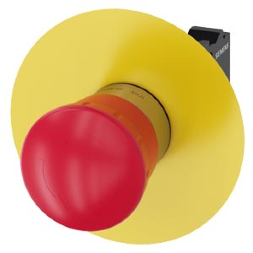EMERGENCY STOP mushroom pushbutton 22 mm round metal red 1 NC 1 NC spri
