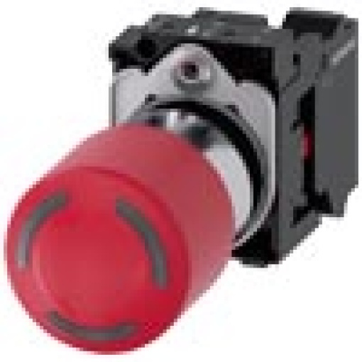 EMERGENCY STOP mushroom pushbutton can be illuminated 22 mm round metal 
