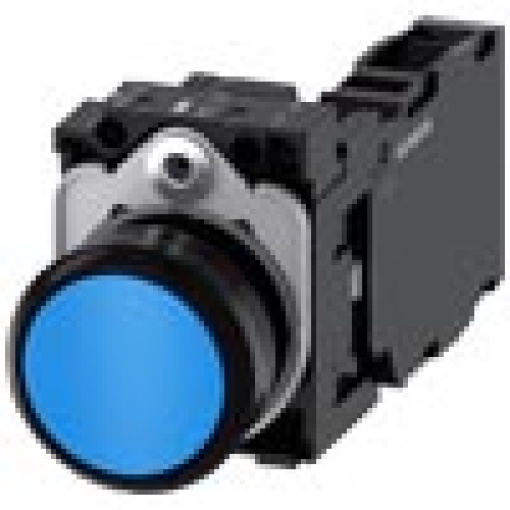 Pushbutton 22 mm round plastic blue pushbutton flat momentary contact 