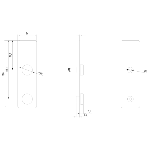Protection plate made of aluminum as masking plate for 3SE64 RFID actuator