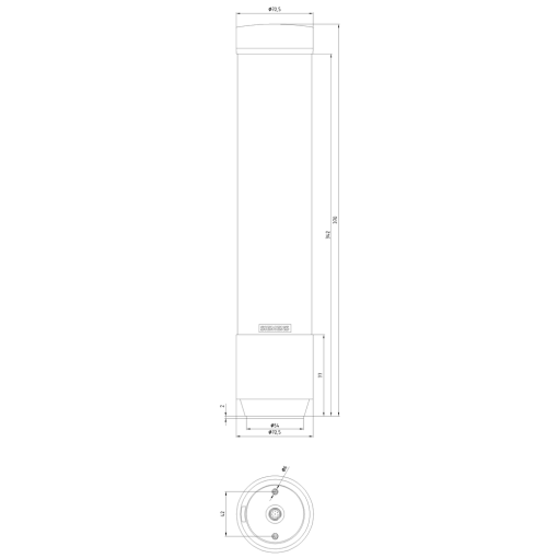 Electronically configurable signaling column 15 segments M12 plug 8pin