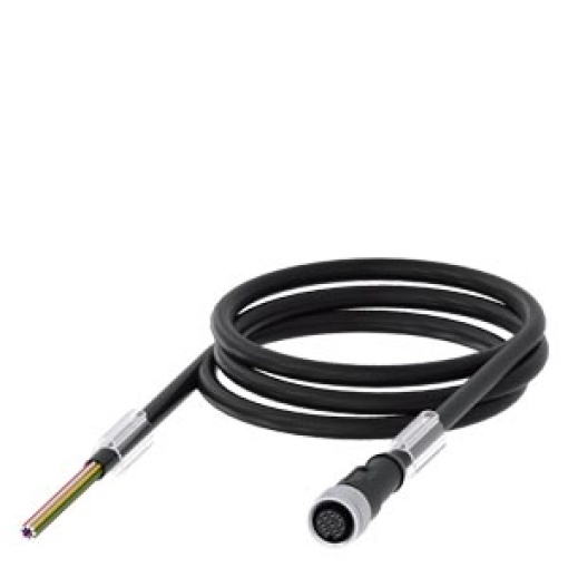 Connecting cable 8pin free cable end 15 m long straight M12 socket 2A an