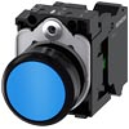 Pushbutton 22 mm round plastic blue pushbutton flat momentary contact 