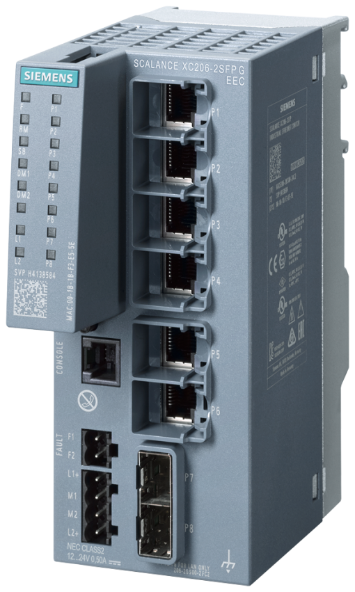 SCALANCE XC2062SFP G EEC managed Layer 2 switch 6x RJ45 2x SFP
