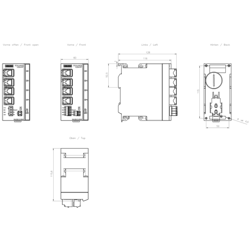SCALANCE X204IRT managed Layer 2 switch 4x RJ45