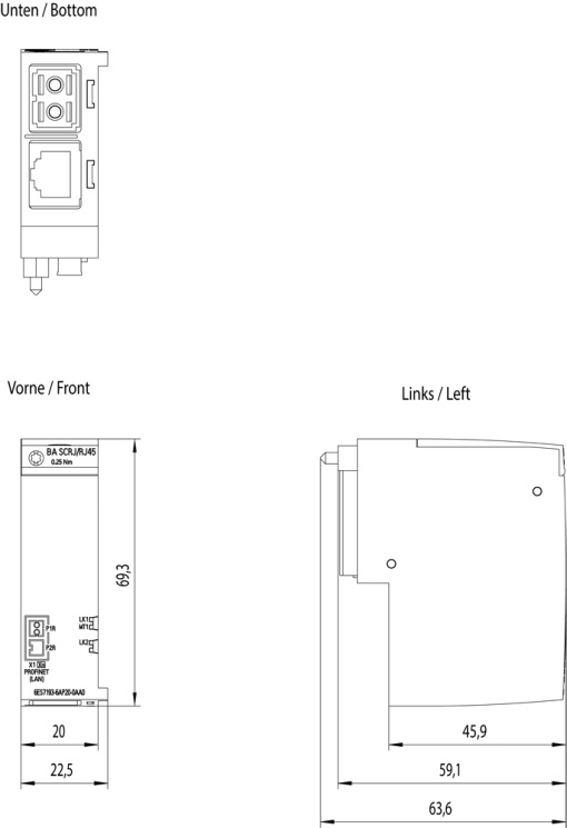 SIMATIC ET 200SP BA SCRJRJ45