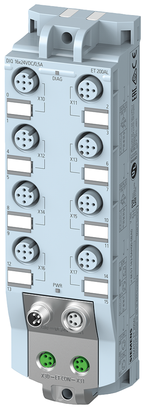 SIMATIC ET 200AL DIQ 16x24VDC05A 8x M12 with operating mode counter