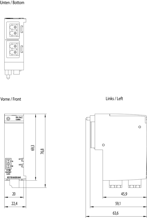 SIMATIC ET 200SP BA 2x LC