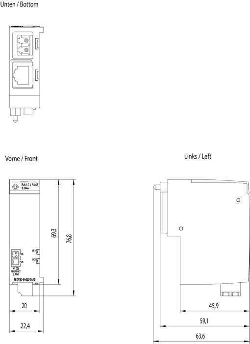 SIMATIC ET 200SP BA LCRJ45