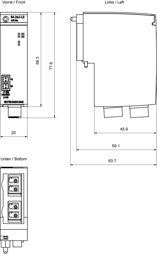 SIMATIC ET 200SP BA 2x LCLD