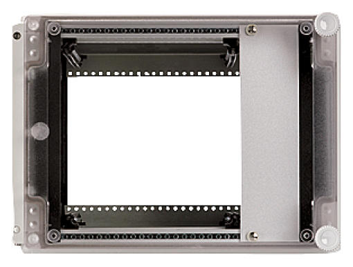 Front panel mounting enclosure IP65NEMA 2 in ABS plastic for 19 insert 21 TE