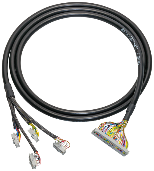 Round cable 50pin 4 x 16 pole and 1 x 50 pole with IDC connector L 8m