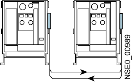 Mutual mechanical interlocking block for withdrawable circuit breakers withou