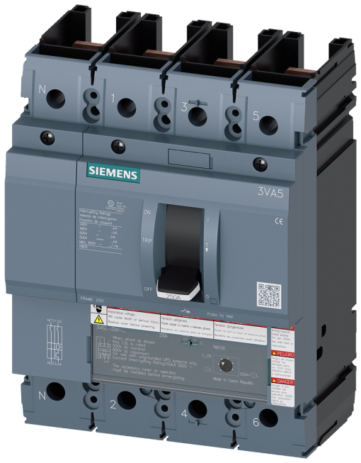 circuit breaker 3VA5 UL frame 250 breaking capacity class  C 100kA  480 V 4
