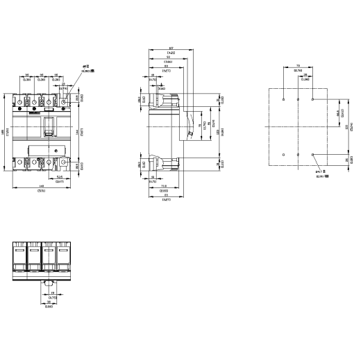 circuit breaker 3VA5 UL frame 250 breaking capacity class  C 100kA  480 V 4