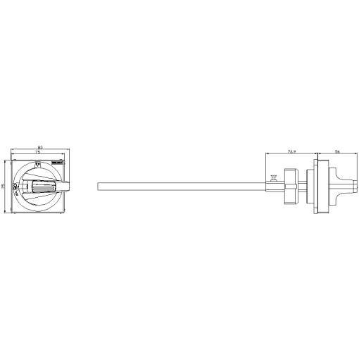 Door-coupling rotary operating mechanism Emergency switching-off with toleran...