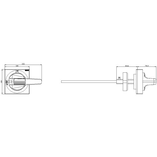Door-coupling rotary operating mechanism Emergency switching-off with toleran...