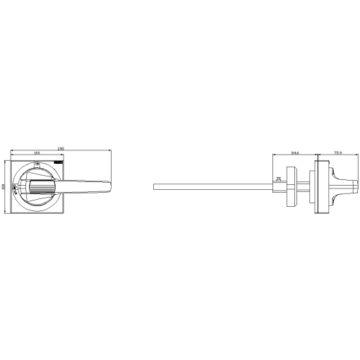Door-coupling rotary operating mechanism Emergency switching-off with toleran...