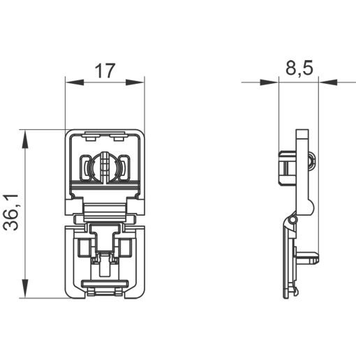 Terminal cover 1-pole for miniature circuit breaker