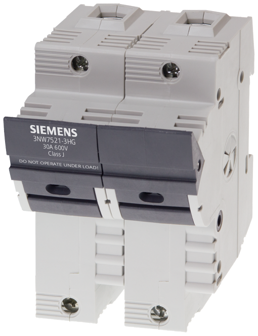 SENTRON, fuse holder, class J, 2-pole, In 30 A, Un AC 600 V
