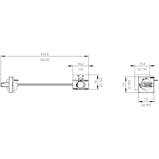 Side wall mounted rotary operator standard IEC IP65 24V DC illumination kit f...