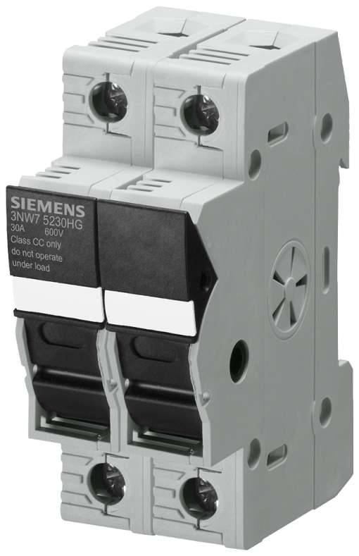 SENTRON, fuse holder, class CC, 2-pole, In 30 A, Un AC 600 V