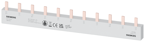 Pin busbar, 16 mm2, connection 3-phase 8x phase finger-safe