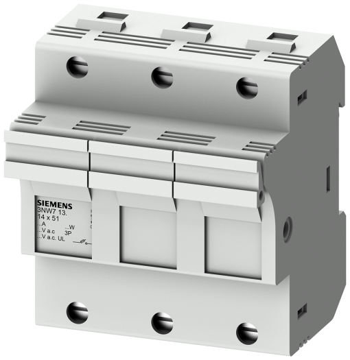SENTRON, cylindrical fuse holder, 14 x 51 mm, 3-pole, In 50A, Un AC 690 V