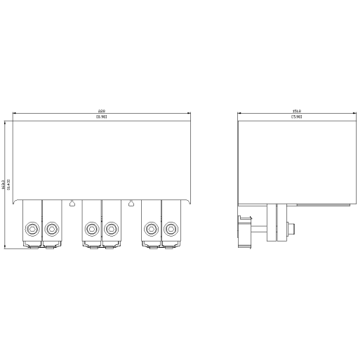 cable lug connection 3-pole 12 cable lugs 500 kcmil incl. terminal cover acce...