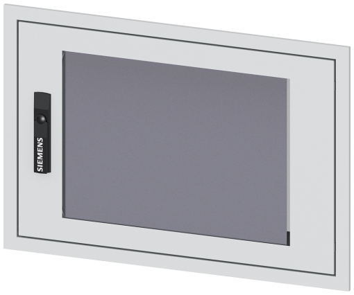 transparent door with masking frame for flush mounting, simple version, Heigh...