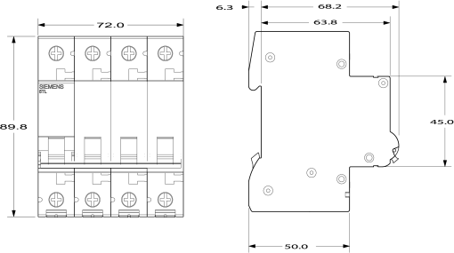 OFF switch 100 A 3-poleN, with red handle