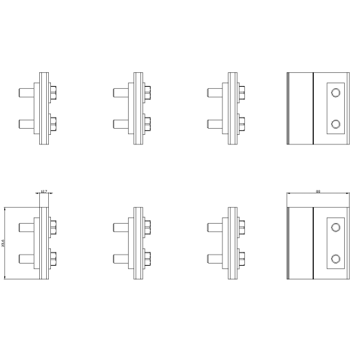 Blades Spare part for cradle guide frame rear walls with with rear vertica...