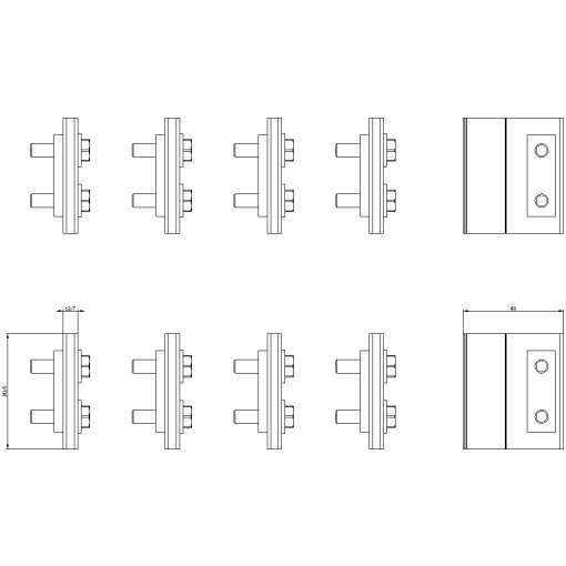 Blades Spare part for cradle guide frame rear walls with with rear vertica...