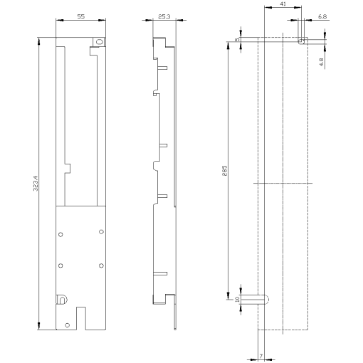 DIN rail adapter, for mechanical fixing of circuit breaker