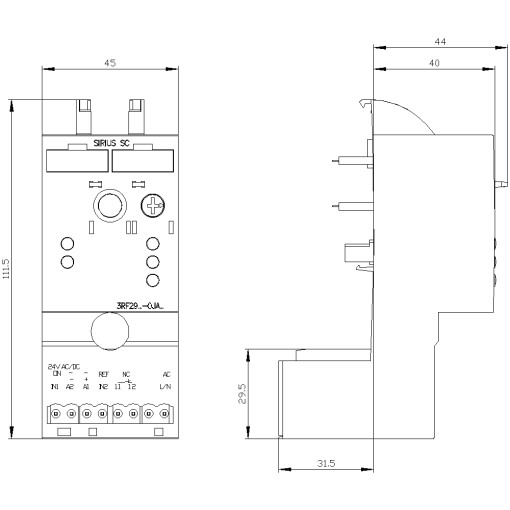 Heating current monitoring current range 32 A, 400-600 V24 V ACDC