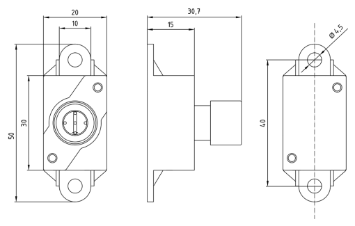 AS-Interface M12 branch U_ASI without Uaux, with M12 socket