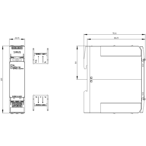 Line monitoring relay phase failure, phase sequence and asymmetry 1CO spring...