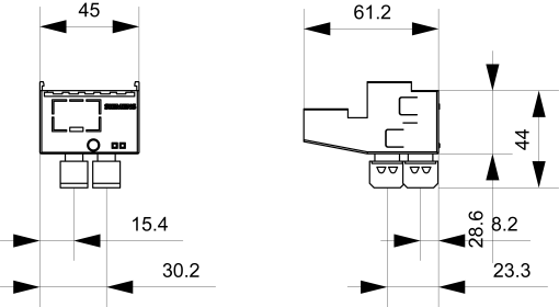 AS-i add-on module Connection control circuit screw terminal