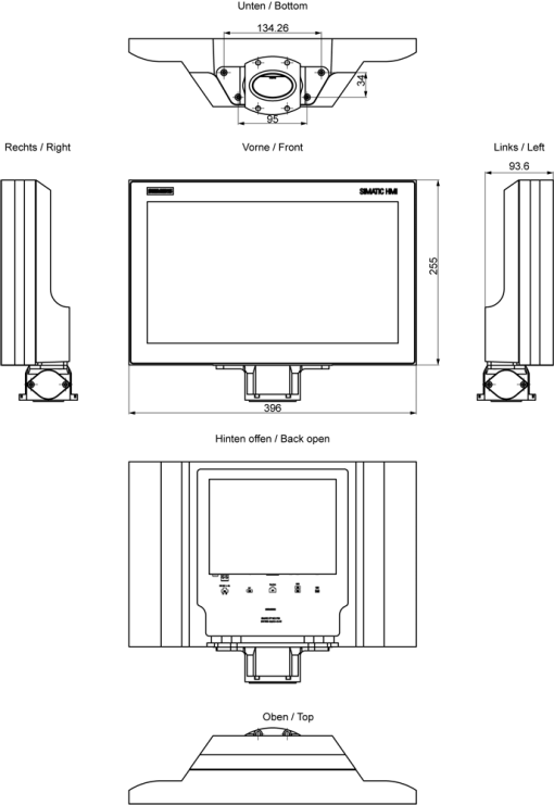 SIMATIC IPC IFP1500 V2 PRO 15" multi-touch, extended, pedestal