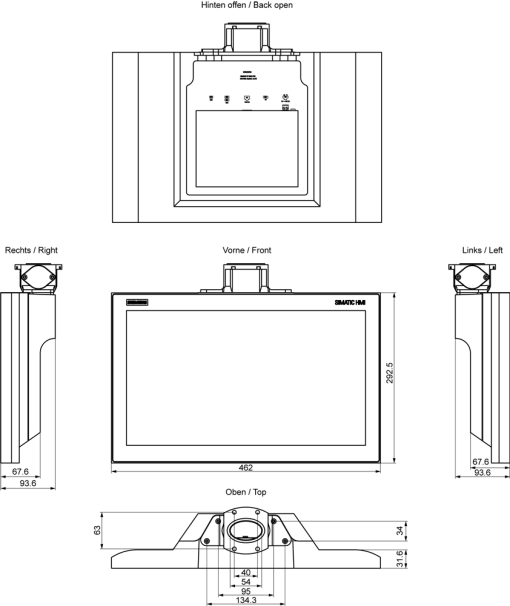 SIMATIC IPC IFP1900 V2 PRO 19" multi-touch, extended, support arm